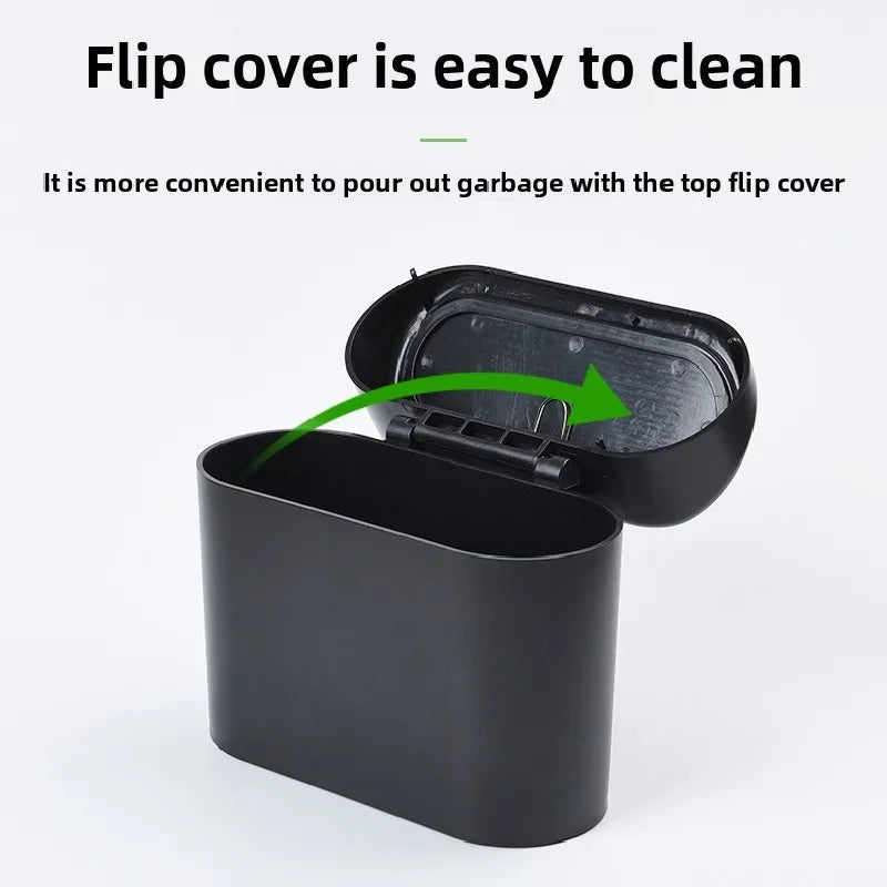 Car Trash Bin Kit Black Square Pressing With Lid