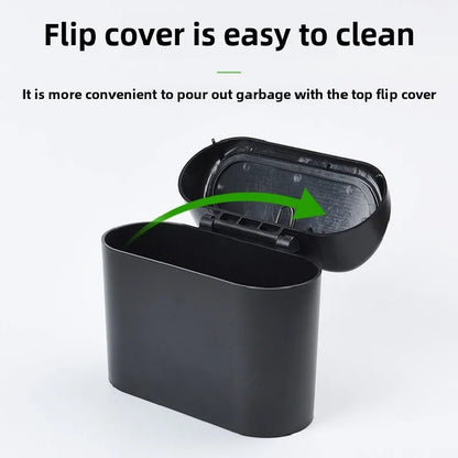 Car Trash Bin Kit Black Square Pressing With Lid
