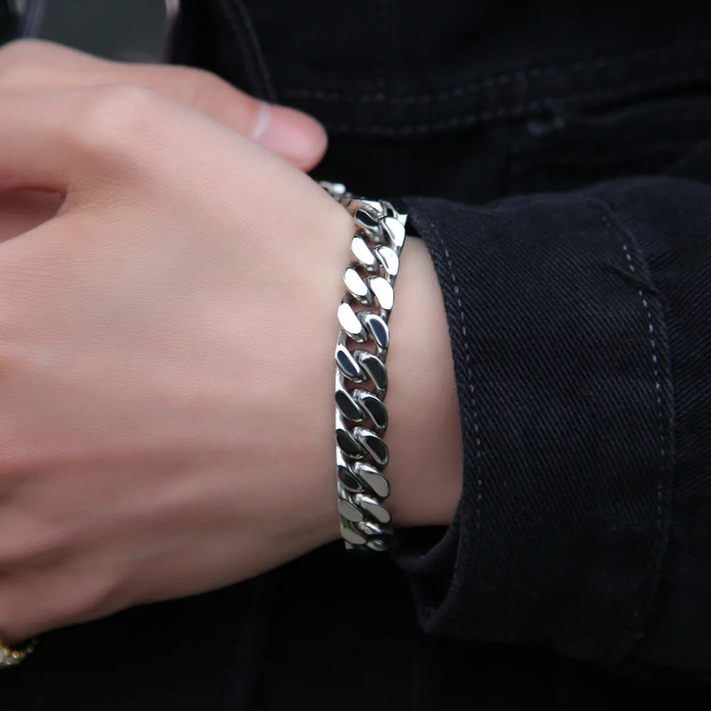 316 Stainless Steel Plated 18k Gold Fashion Hip Hop Bracelet