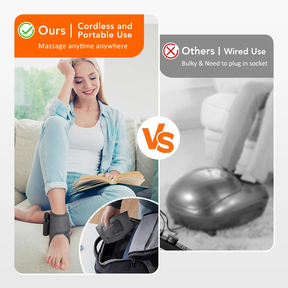 Heated Ankle Massager Hot Compresses Vibration Massage