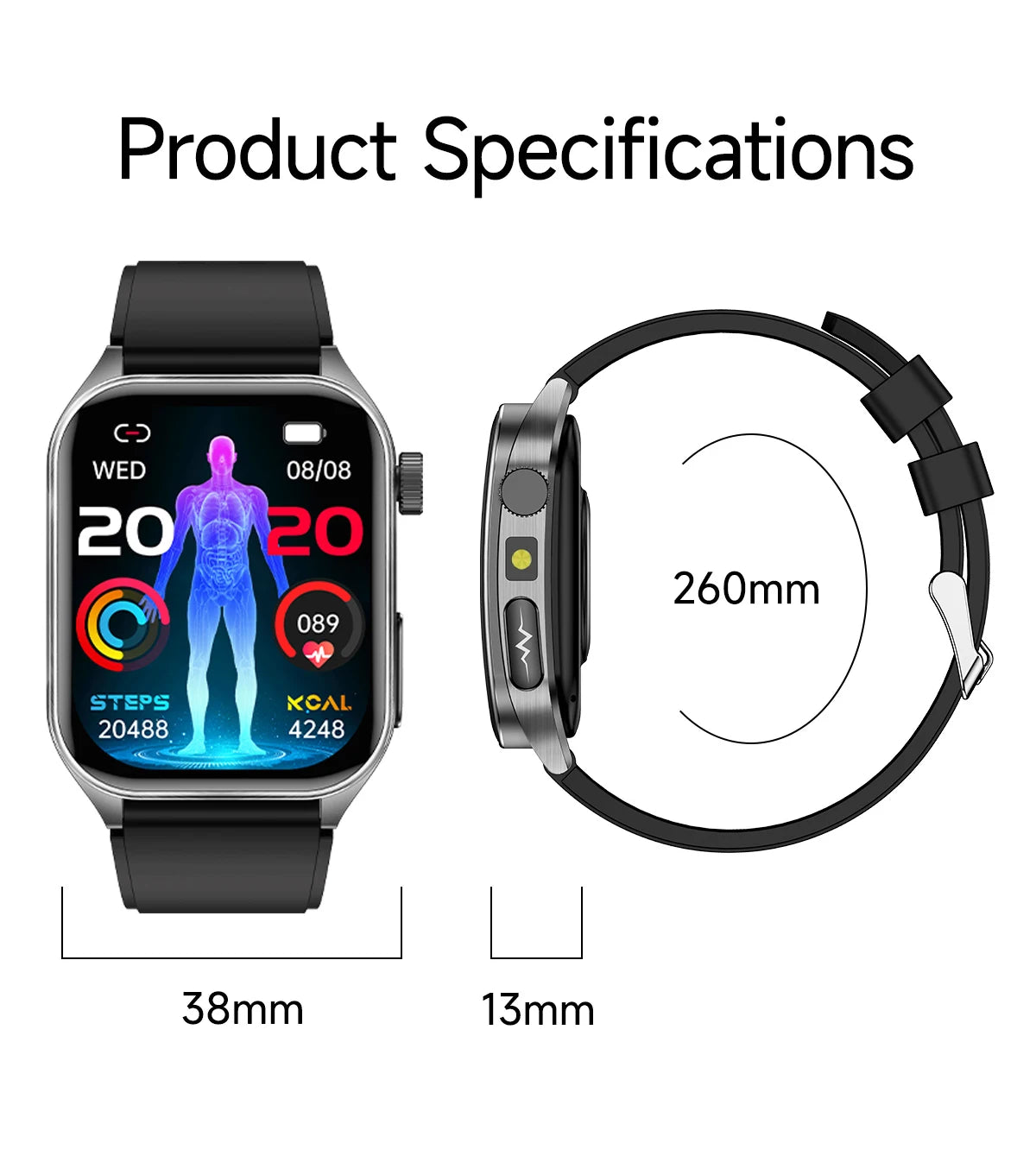 New Laser Treatment Three High Smart Watch Men ECG Heart Rate