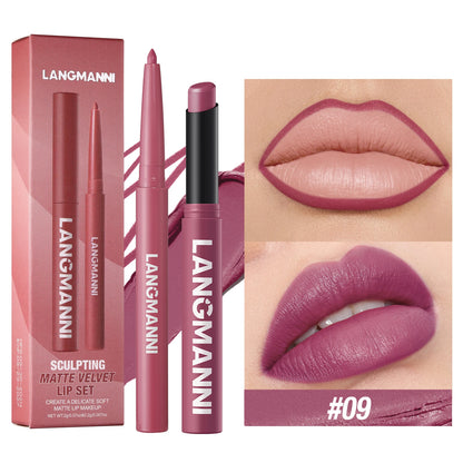 Integrated waterproof lipliner lipstick set