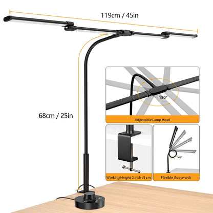 LED Ultra Bright Eye-Caring Desk Lamp Clip-on Office