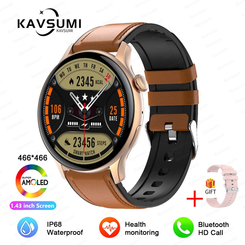 NFC Smart Watch Amoled HD GPS Track Sports Heart Rate
