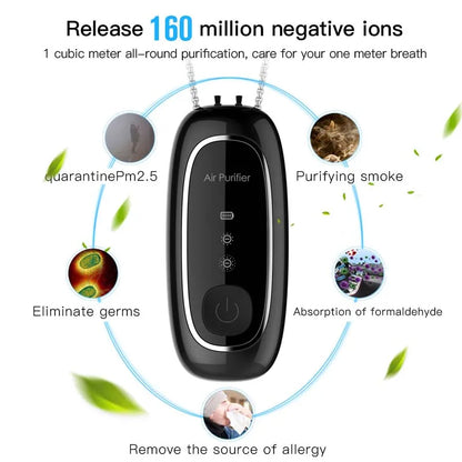 Mini Wearable Necklace  Portable Air Purifier