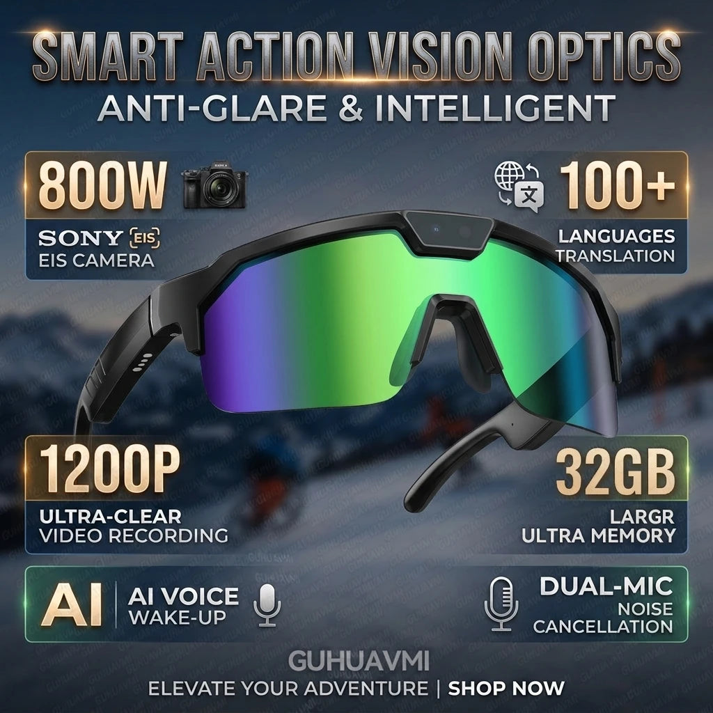 AI Smart Glasses ChatGPT 1200P Camera 30MP Anti-shake