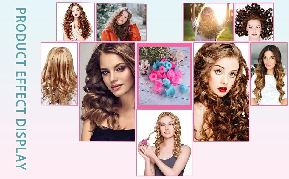 Soft Rubber Silicone Heatless Hair Curler Hair Styling
