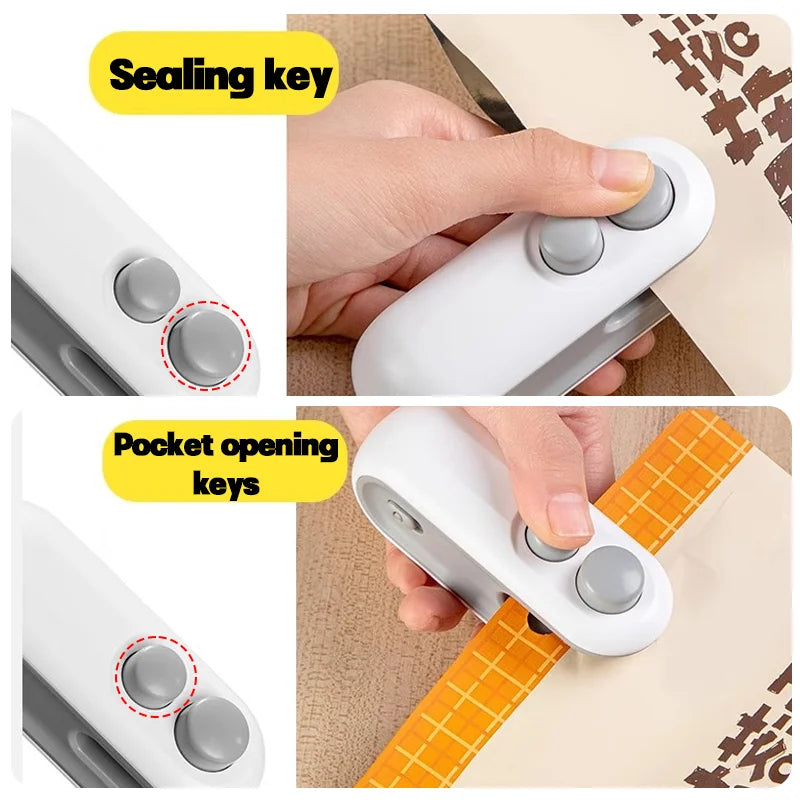 Mini Handheld Plastic Bag Sealer With Built-in Battery Portable