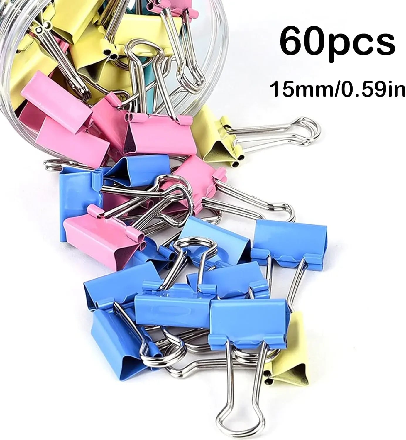 60pcs Mini Binder Clips Color Binder Clip Small Paper Clip