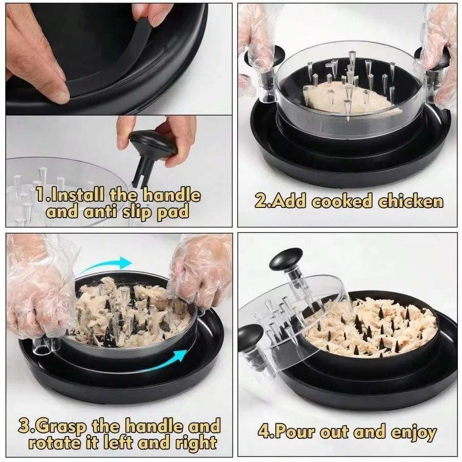 Upgraded Chicken Shredder with Transparent Cover