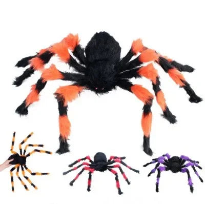Halloween Plush Simulation Spider Colorful Black Ghost House
