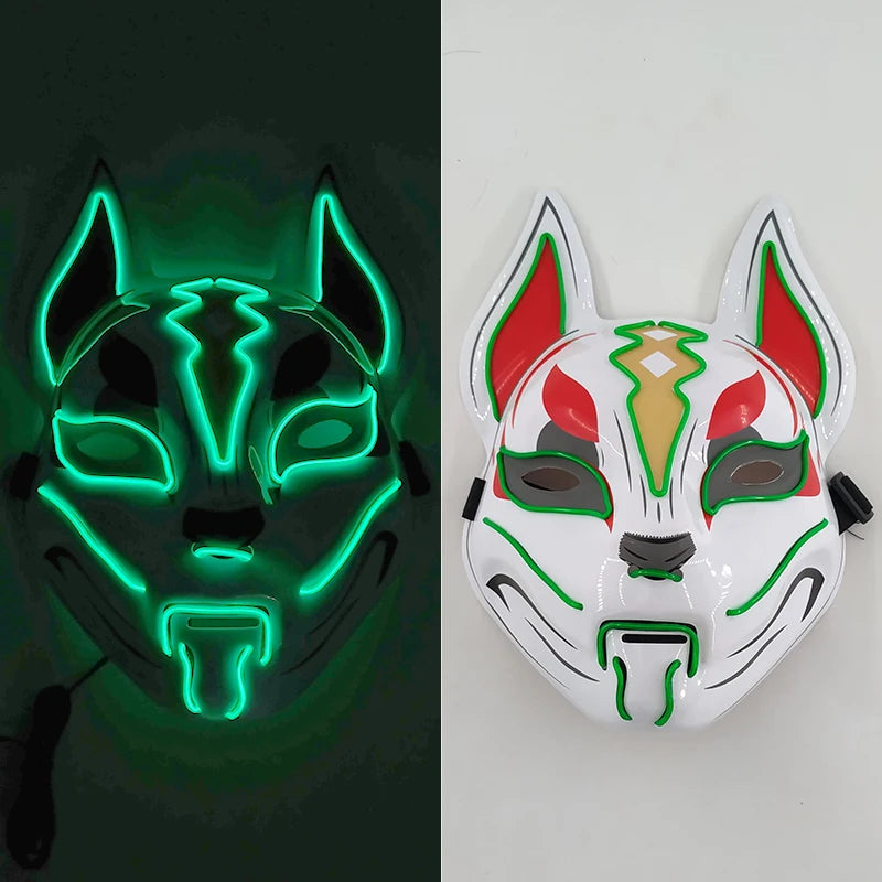 Glowing  Demon Slayer Mask Cosplay Japanese Cartoon