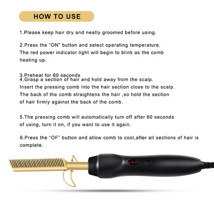 Hot Comb Straightener Electric Hair Straightener