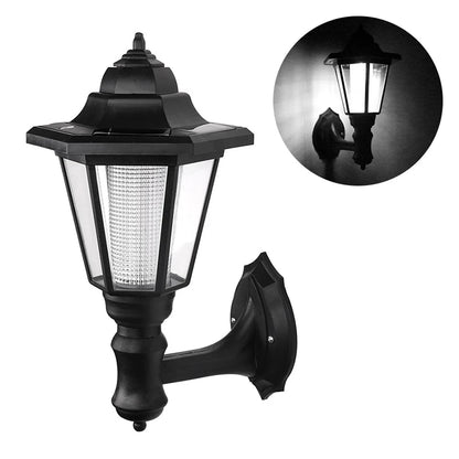 Retro Solar Wall Lights Outdoor Hexagonal Lamp