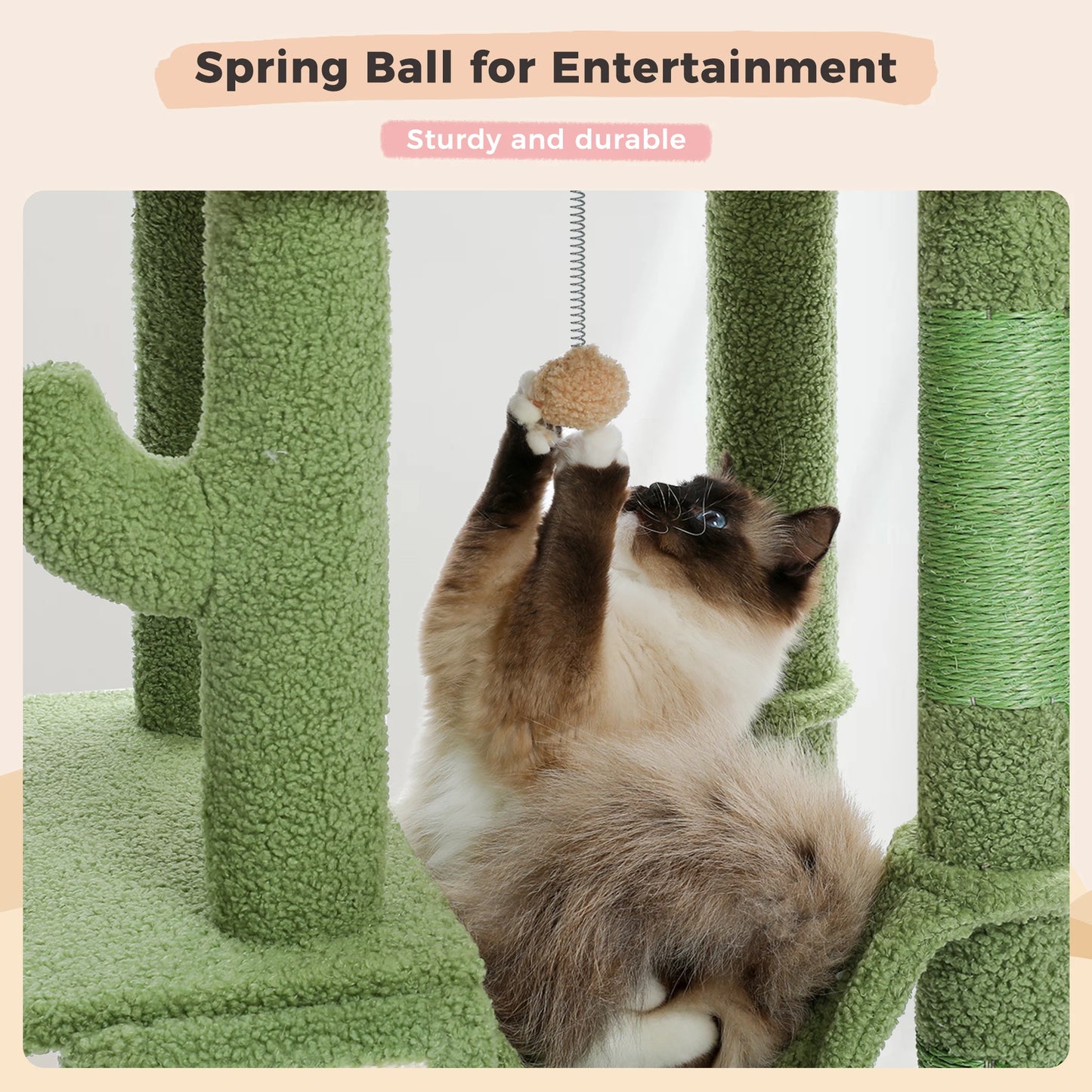 Cactus Cat Tree Floor to Ceiling Tower Scratching Posts