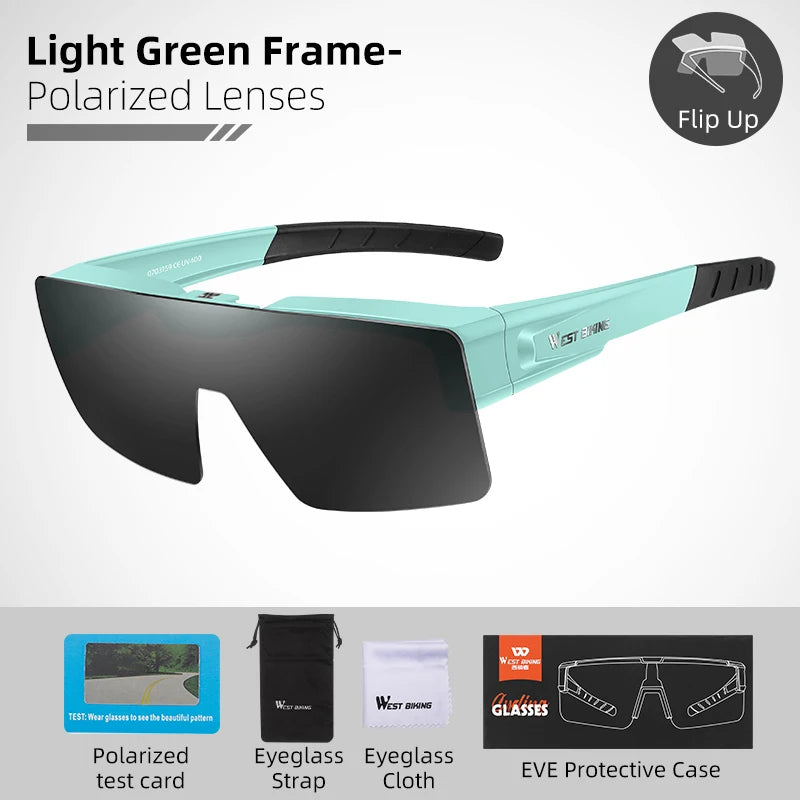 Photochromic Glasses Flip Design Polarized Sunglasses