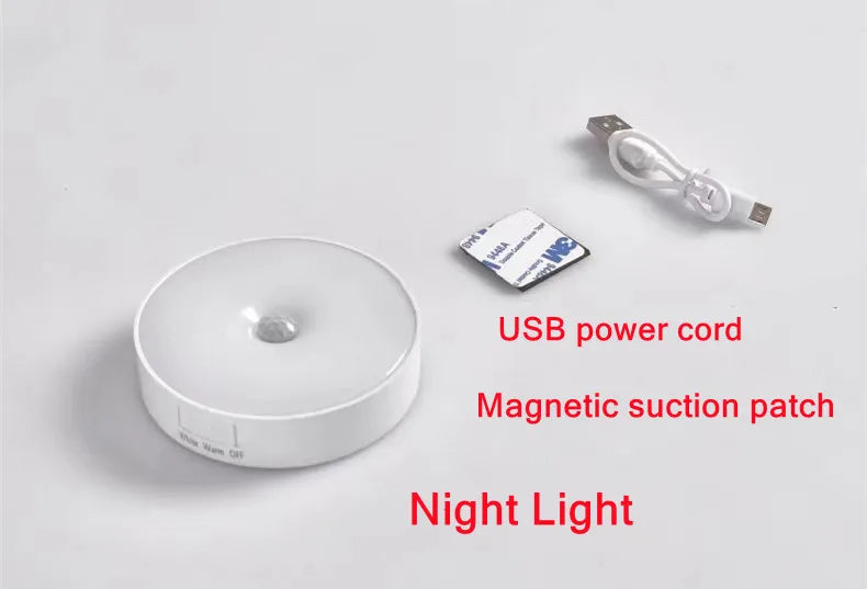 Motion Sensor Light Led USB NightLights Rechargeable Lamp