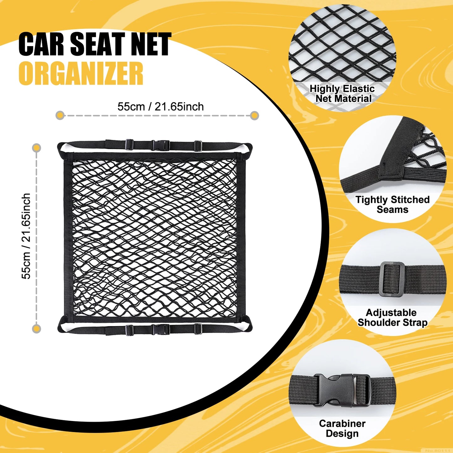 Car Seat Net  Elastic Double Layer Storage Mesh Net Fit