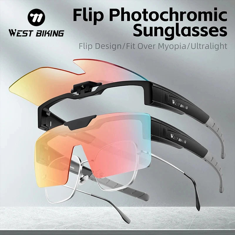 Photochromic Glasses Flip Design Polarized Sunglasses