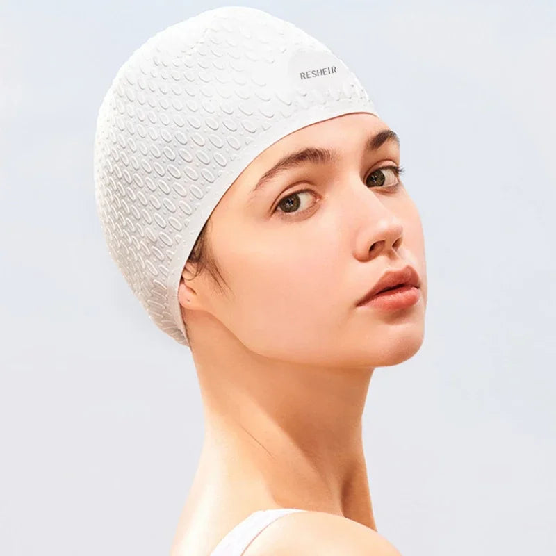 Silicone Swimming Caps Large Size Long Hair Ear Protection
