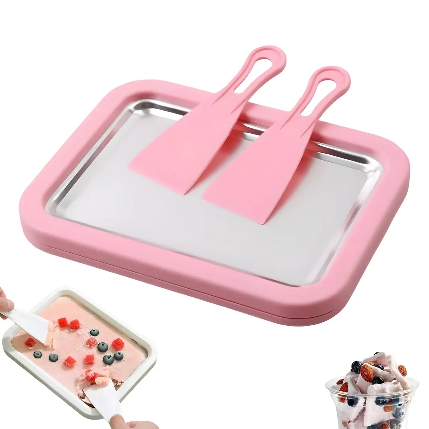 Household Ice Cream Maker Pan with 1 Scraper Instant