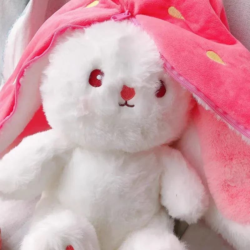 25cm Cute Strawberry Carrot Rabbit Plush Toy Stuffed Creative