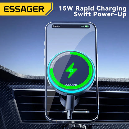 Essager Magnetic Car Phone Holder 15W Wireless Charger Stand