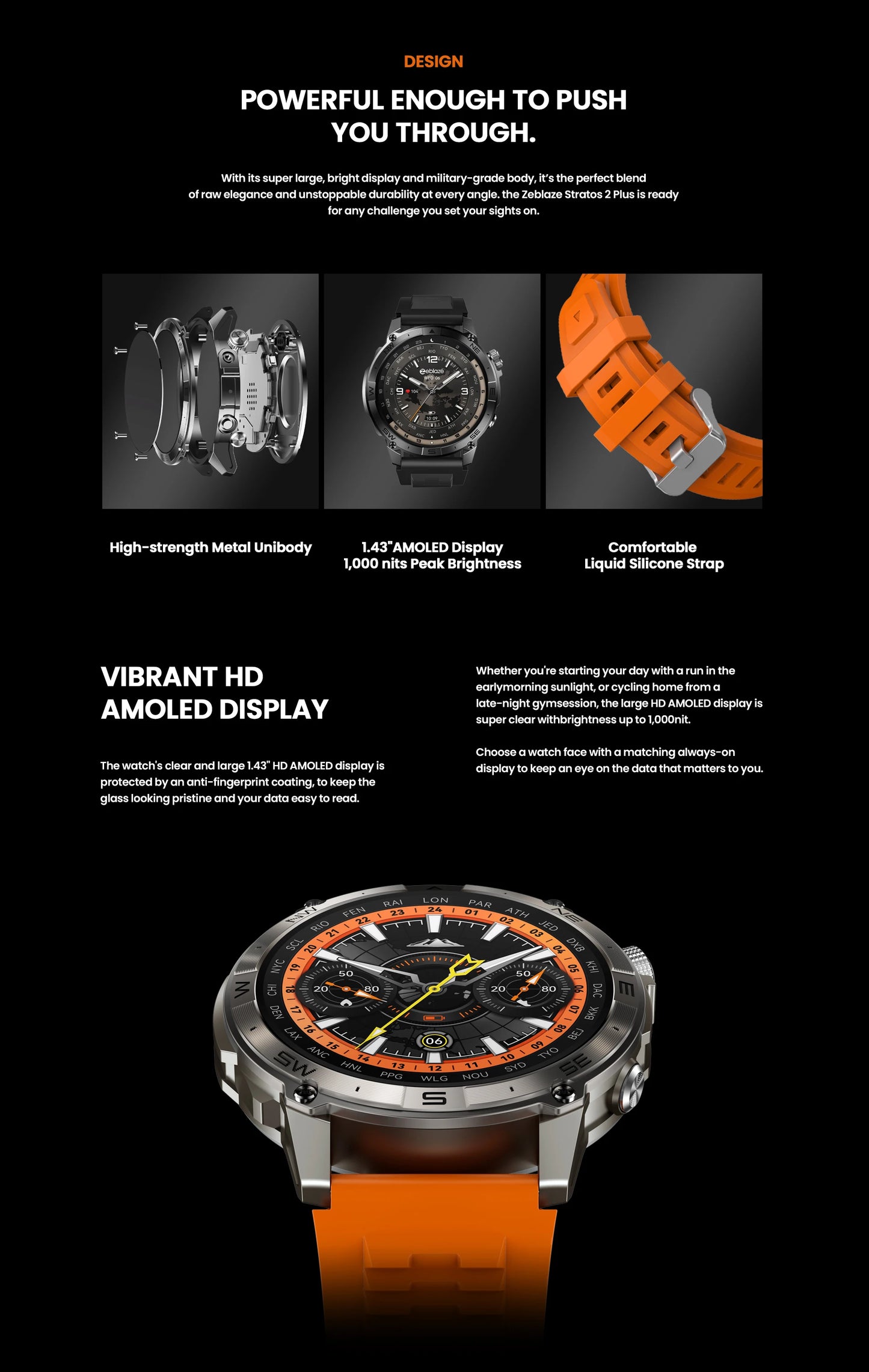 Zeblaze Stratos 2 Plus GPS Sports Smart Watch Built-in Compass