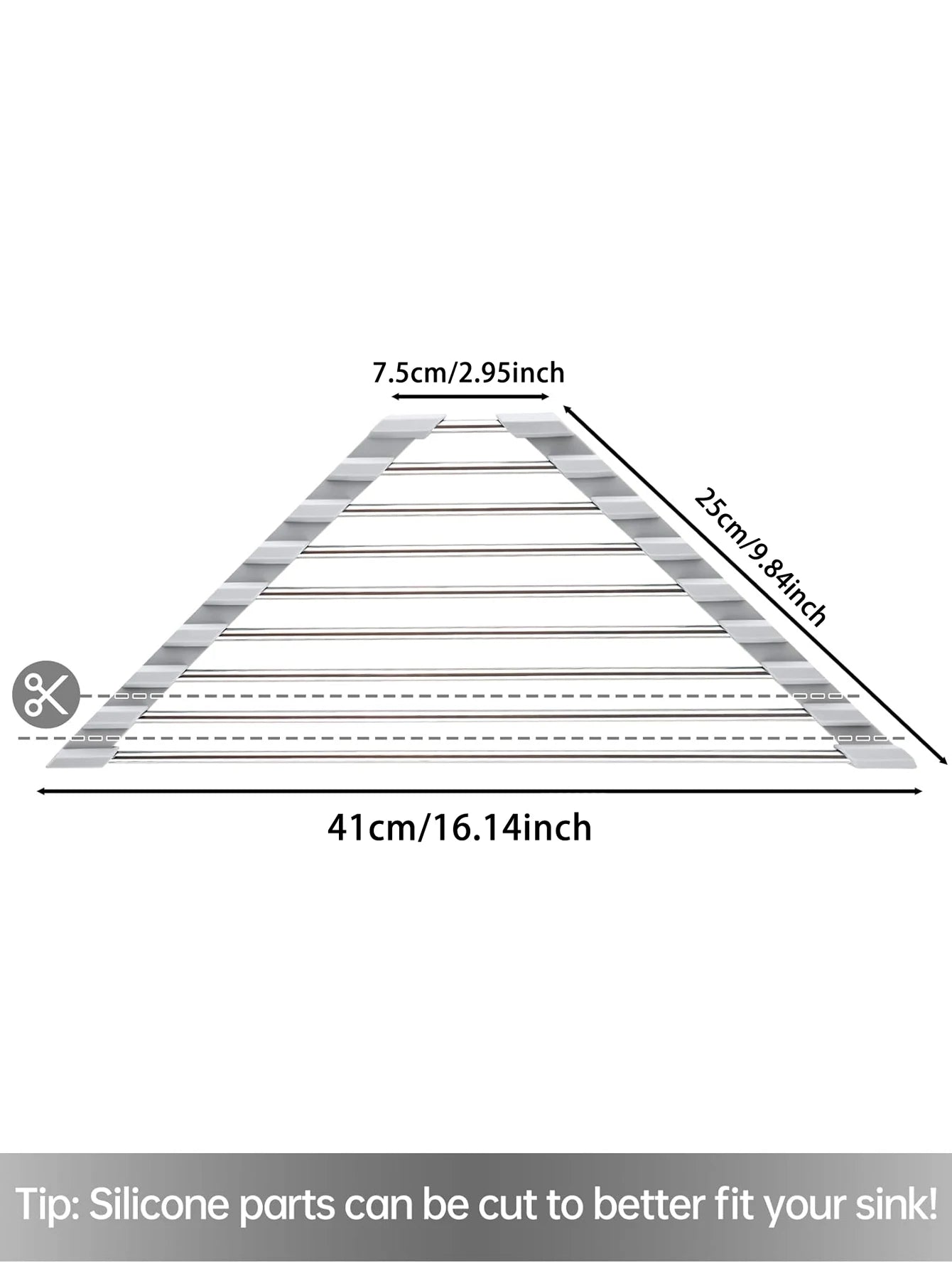 Roll Up Triangle Dish Drying Rack Kitchen Sink Organizer