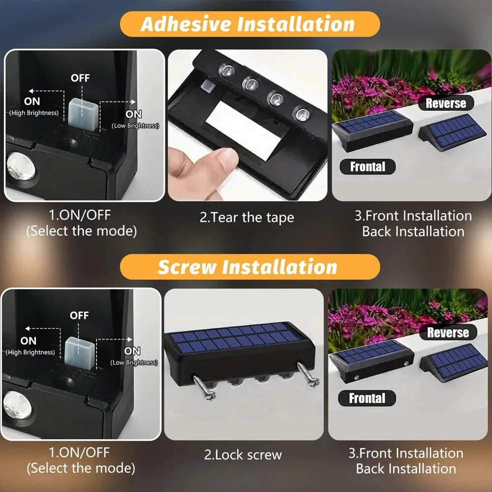 1-4pcs Solar Wall Light Outdoor Waterproof Solar Light