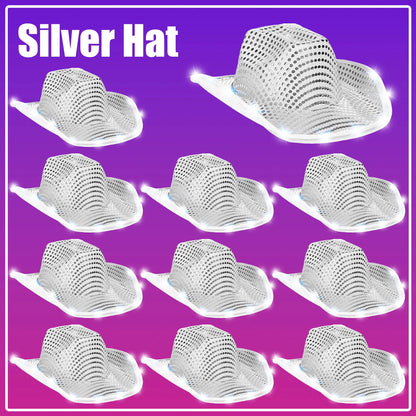 LED Cowboy Hats Wedding Hats Bulk Light up Cowboy Hats
