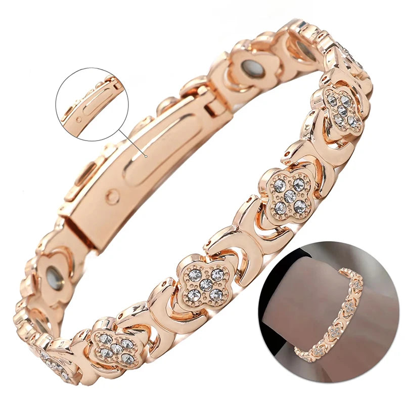 Lucky  Magnetic Therapy Bracelet for Women; Adjustable Copper