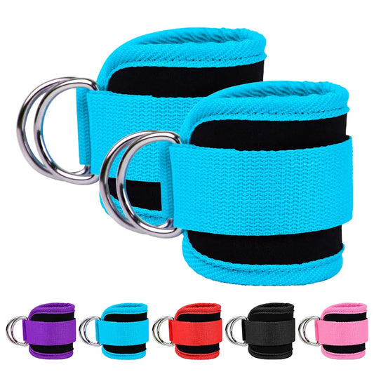 Gym Fitness Ankle Straps Adjustable D-Ring Foot Support
