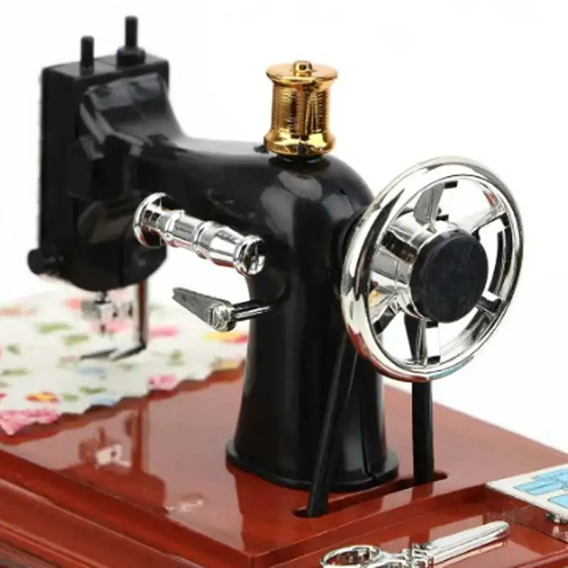 Vintage Sewing Machine Music Box Home Desktop