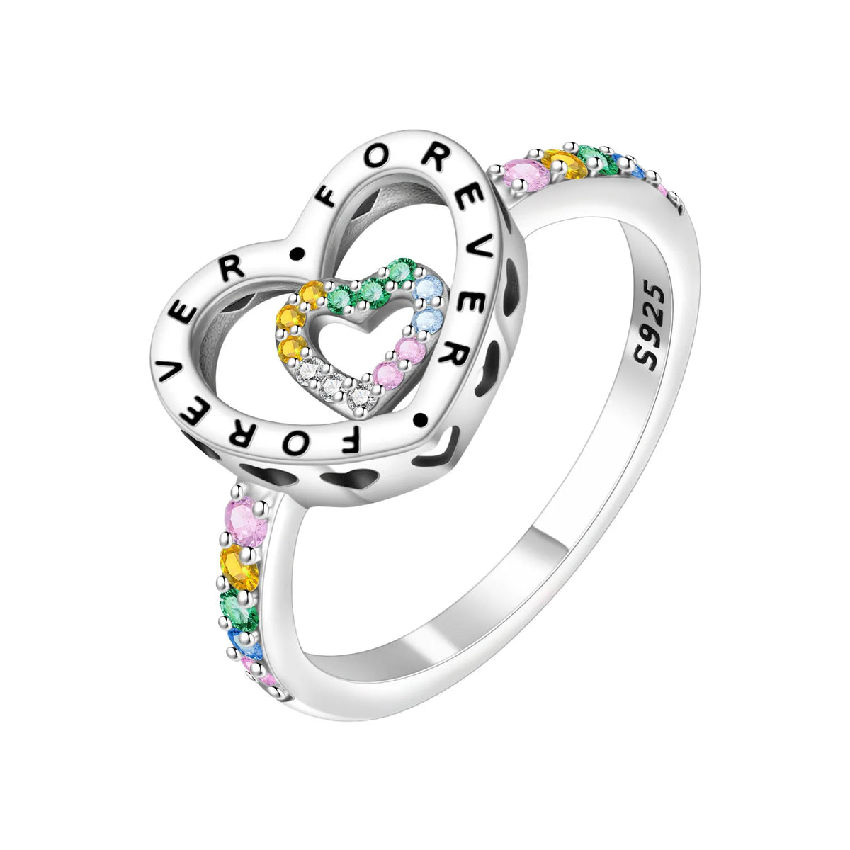925 Sterling Silver Three-Ring Stackable Ring for Women