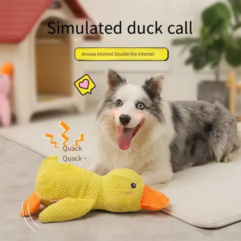 Duck dog toy plush chew resistant durable dog toy
