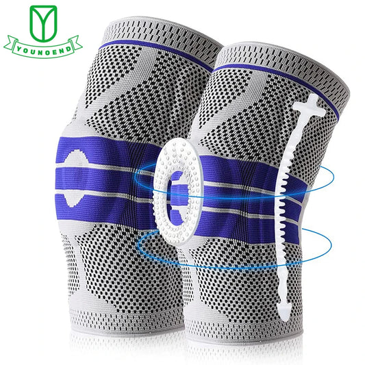 Silicone Padded Knee Pads Supports Brace Basketball Fitness