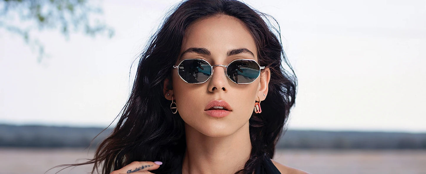 ZENOTTIC Retro Small Polygon Polarized Sunglasses