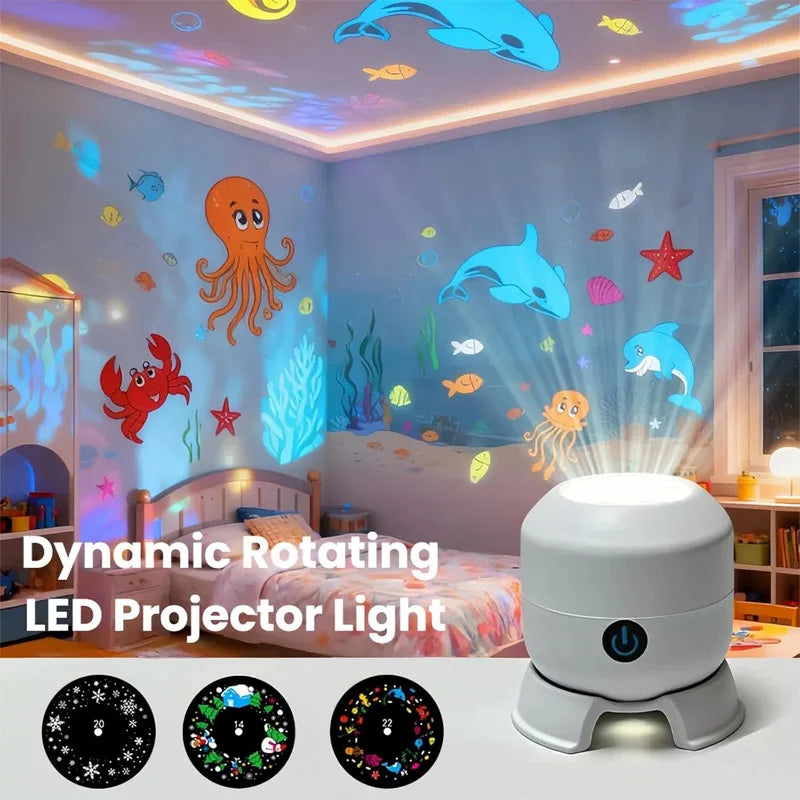 Colorful Fantasy Projection Lamp  Ocean Snowflake Ambiance