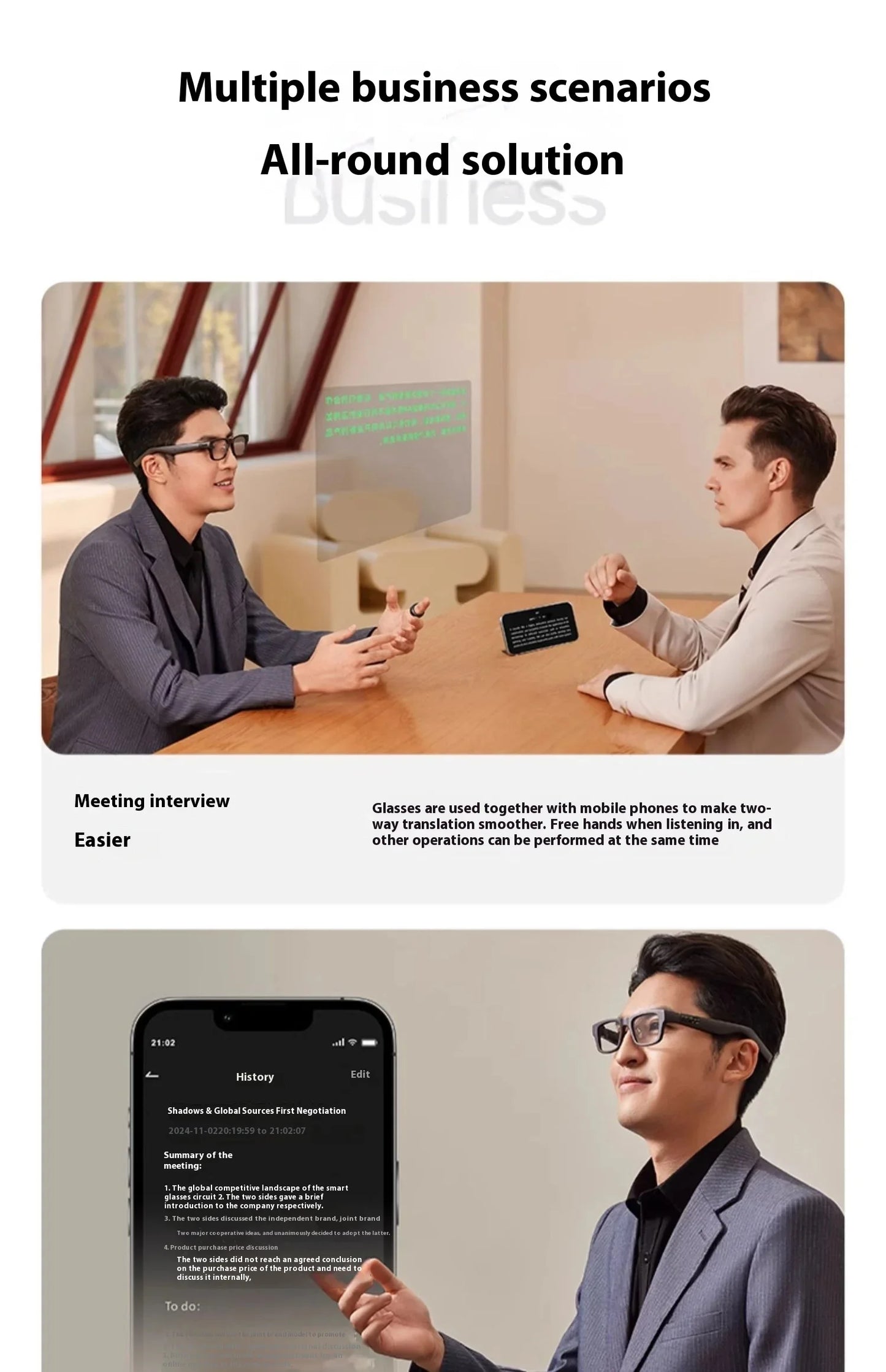INMO Go2 Smart AR Translation Glasses Wireless AI Assistant