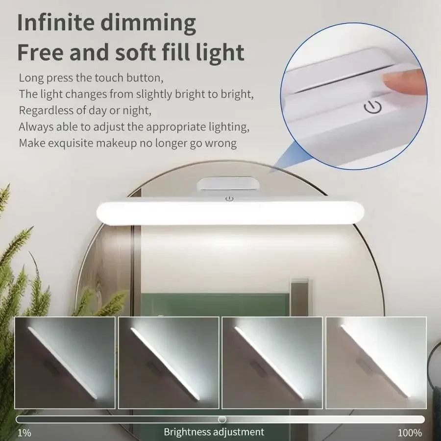 Rechargeable LED Magnetic Mirror Light Dimmable Eye-Protection