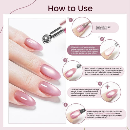 3 In 1 Dual Headed Cat Eye Nail Art Magnetic Stick