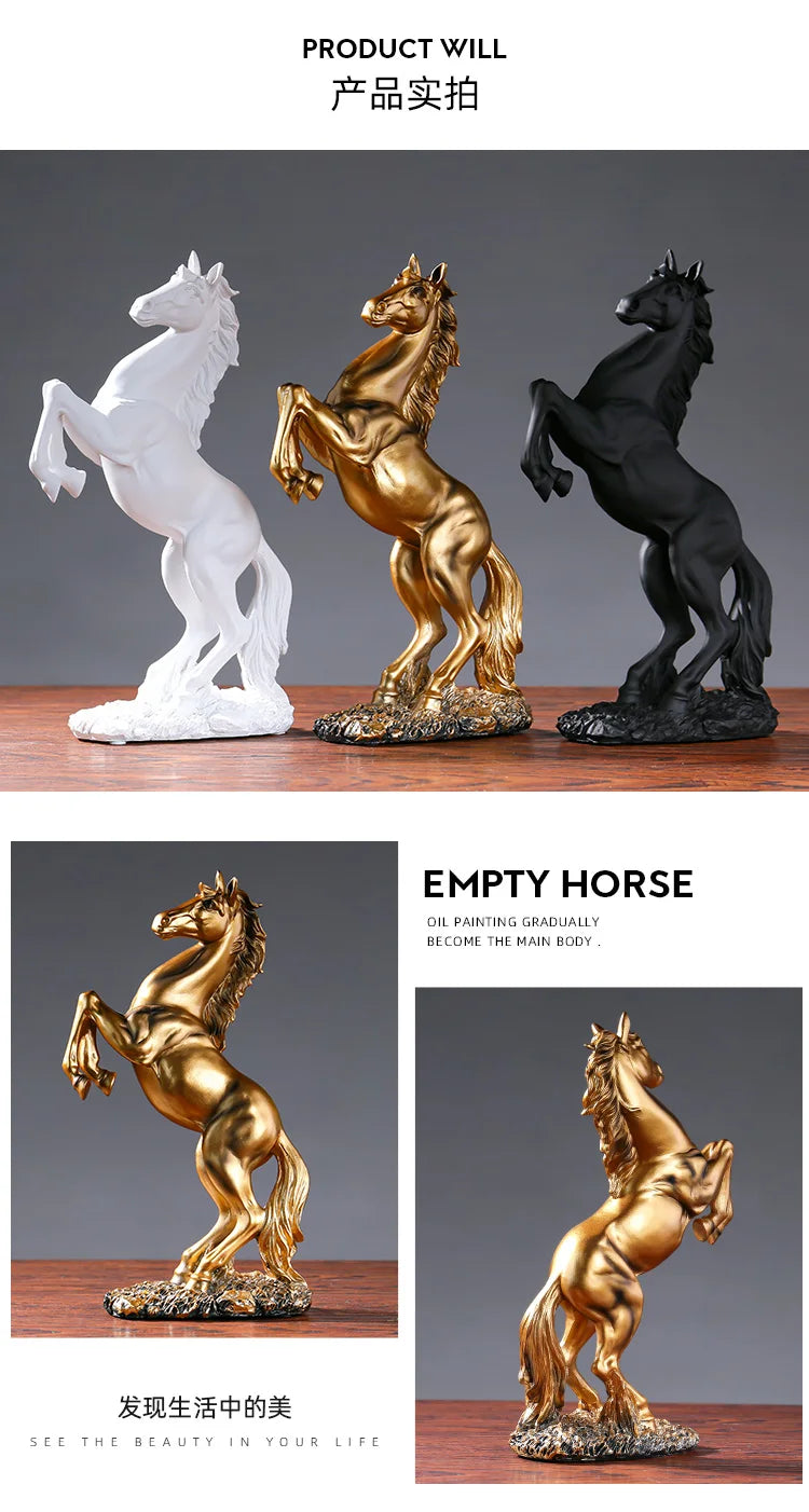 Home Resin Victory Horse Statue Animal Figurines