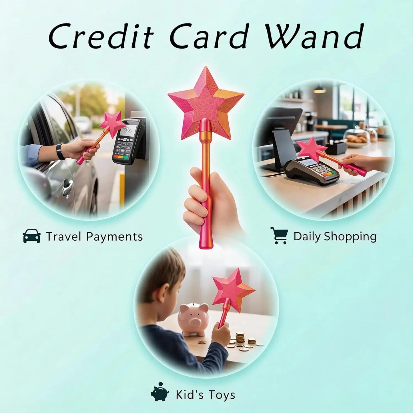 3D Printed Credit Card Wand Tap to Pay Debit Card Wand