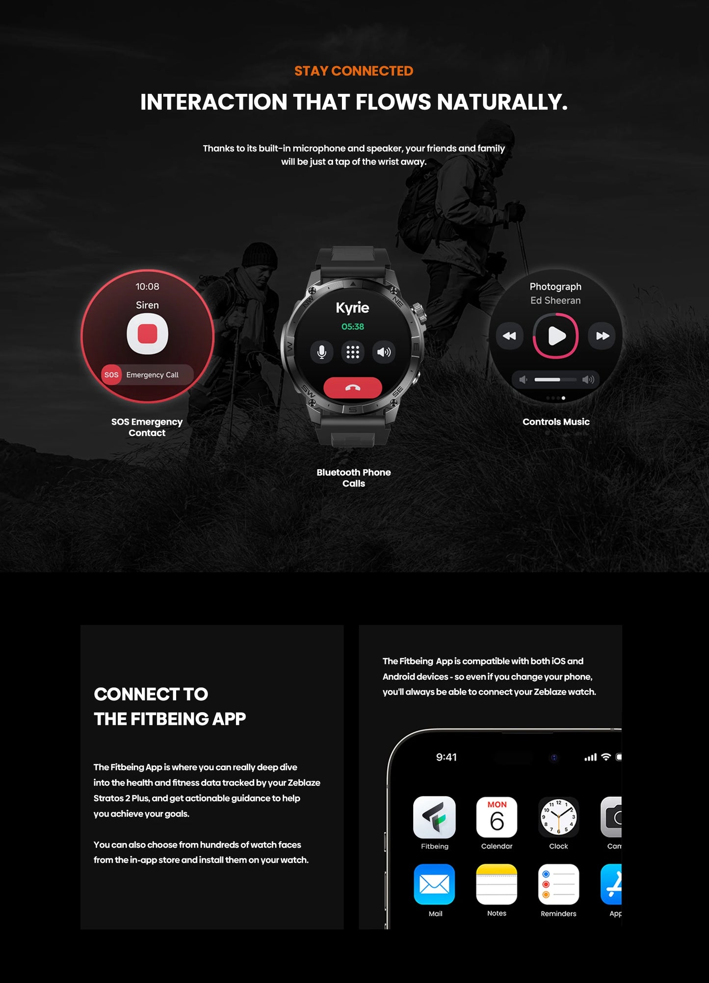 Zeblaze Stratos 2 Plus GPS Sports Smart Watch Built-in Compass