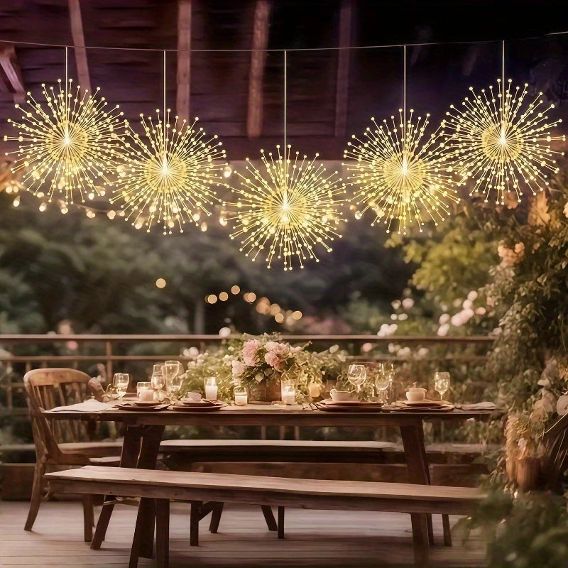 Solar Hanging Solar Outdoor Fireworks Light Solar 450 LED Starburst Ball