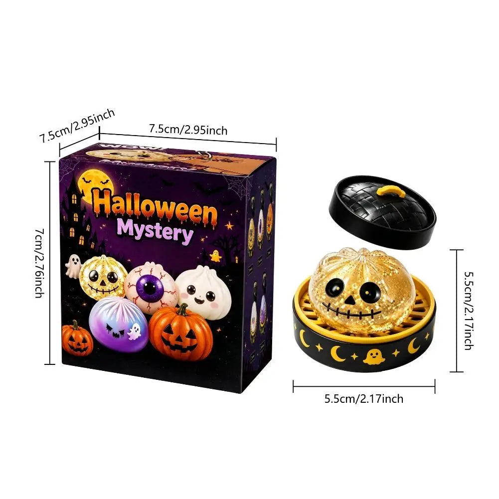 Soft Squishy Dumpling Toy With Halloween Theme Box