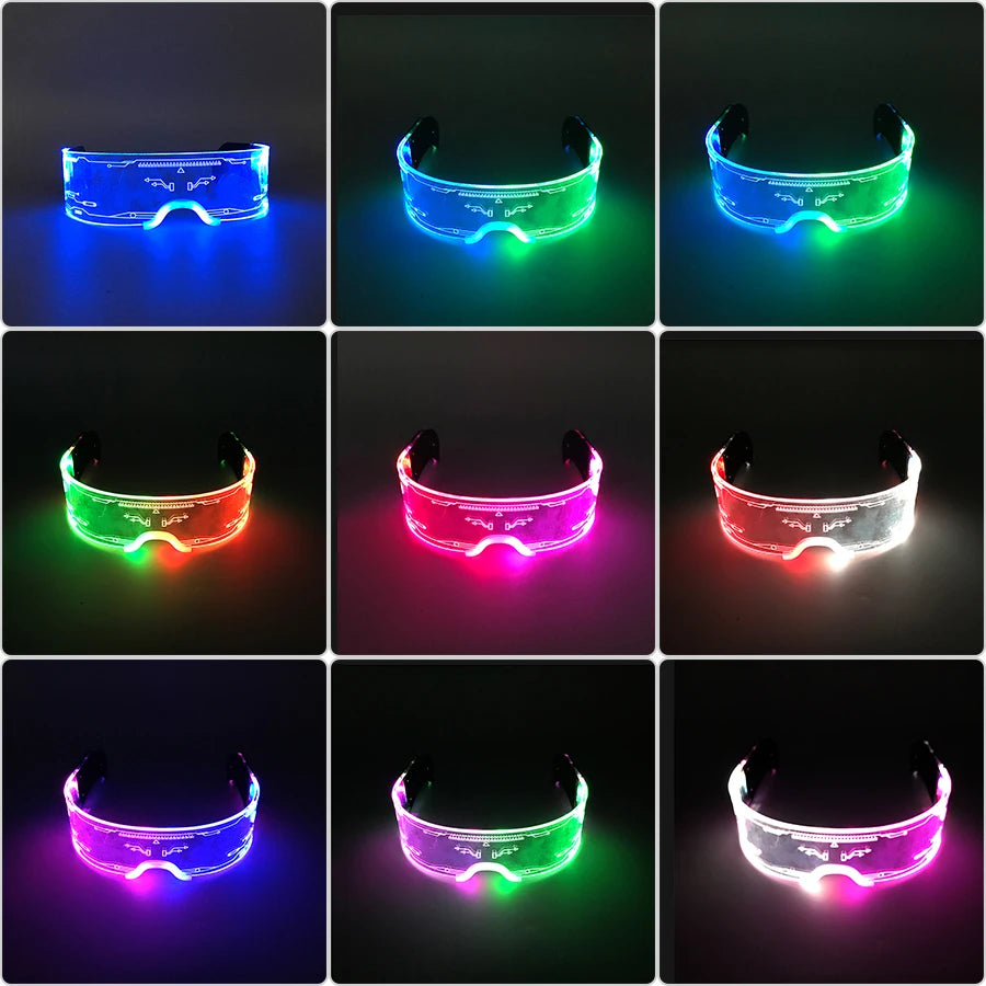 New Acrylic Luminous Glowing Cyberpunk Glasses LED Light