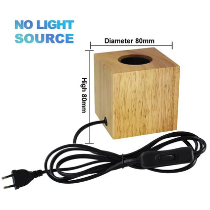Modern Wood Table Lamps E27 Retro Desk Decora Light