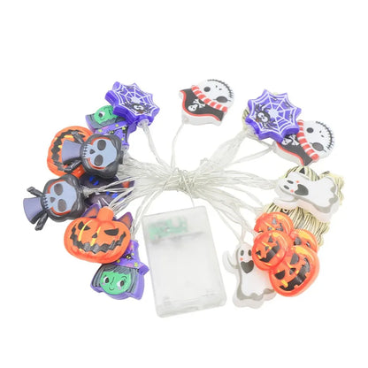 Halloween Decoration LED String Lights,Pumpkin Ghost Spider Web Hanging Lamp